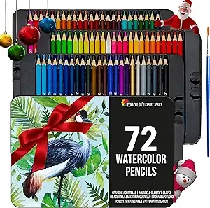 Zenacolor Professional Watercolor Pencils Set of 72