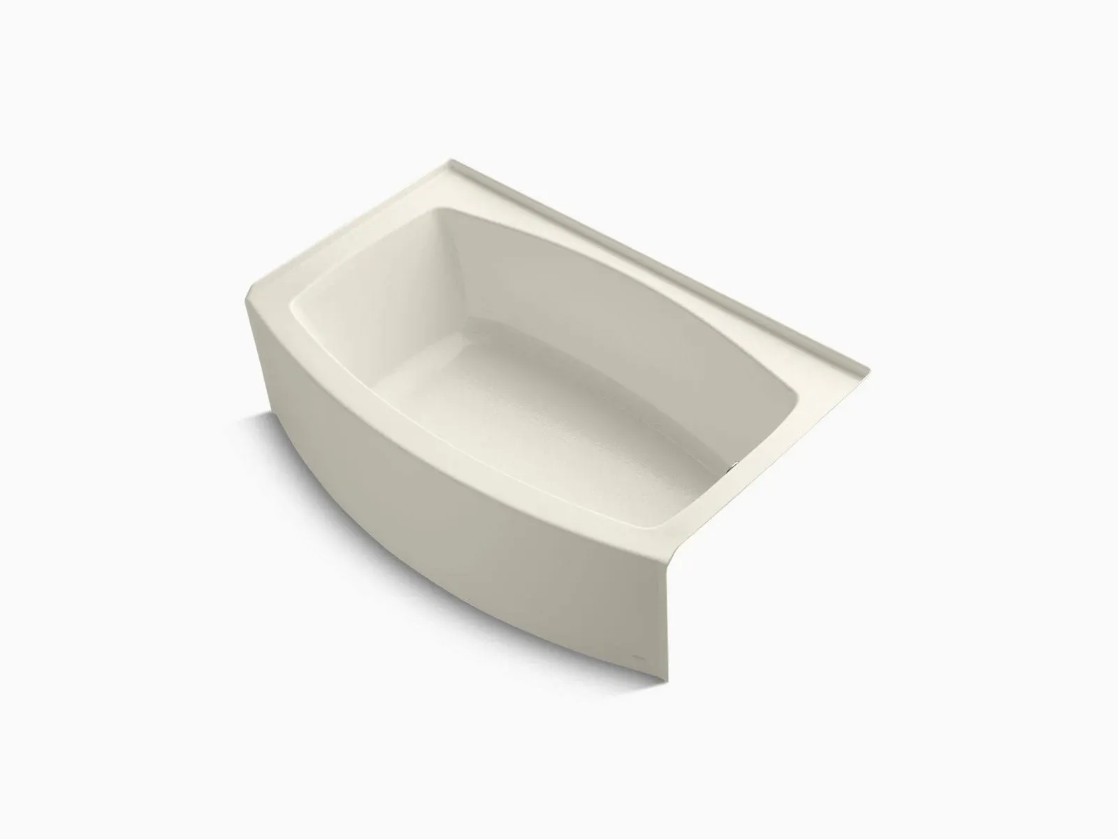 Kohler K-1100-RA Expanse 60" x 32" Alcove Bath with Curved Integral Apron and ...