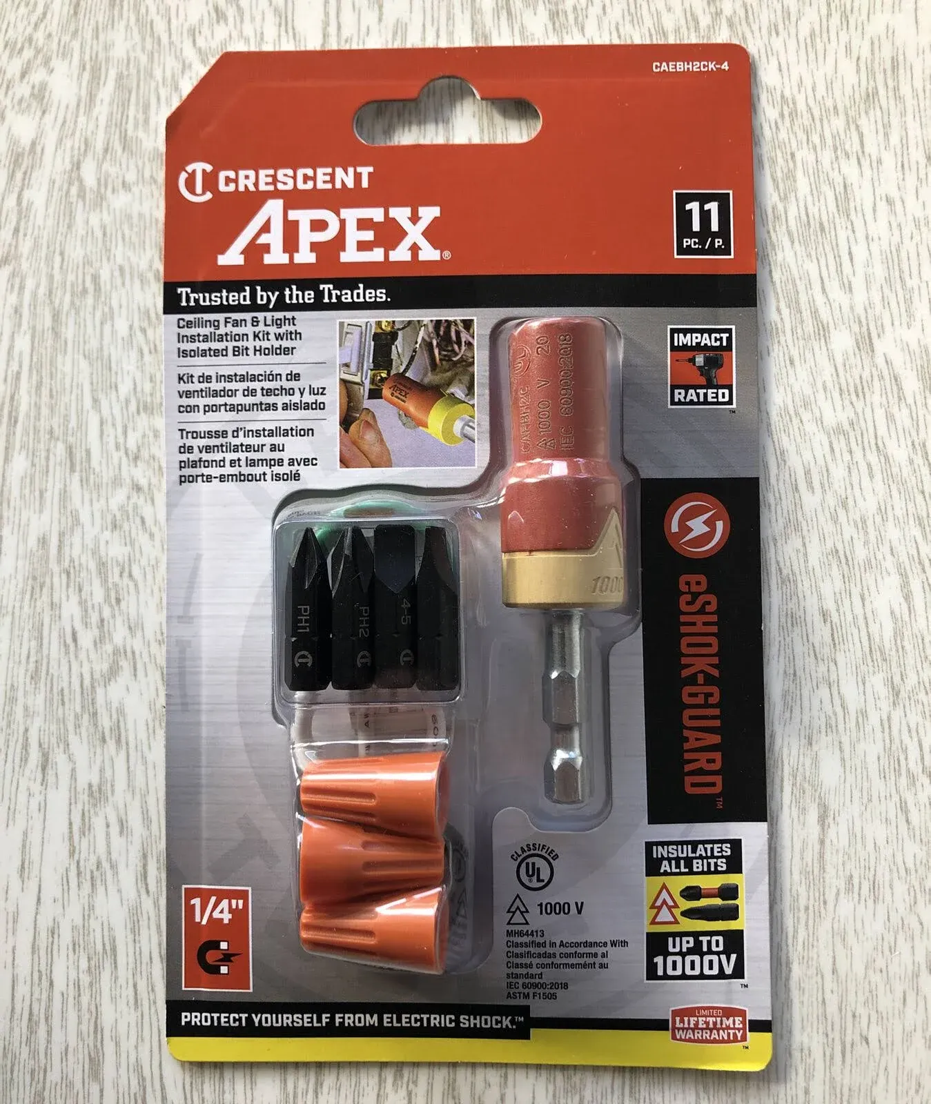 Crescent Apex Impact Driver Bit Set 11pc eSHOCK-GUARD upto 1000v CAEBH2CK-4 NEW!