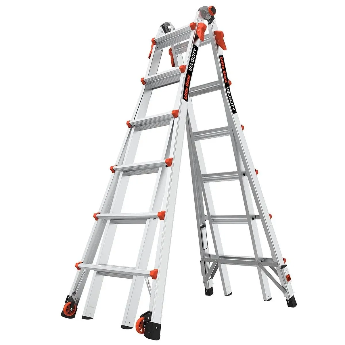 Little Giant Model 15426-801 | Velocity, Model 26 - ANSI Type iA - 300 lb Rated, Aluminum Articulated Extendable Ladder with Ratchet Levelers