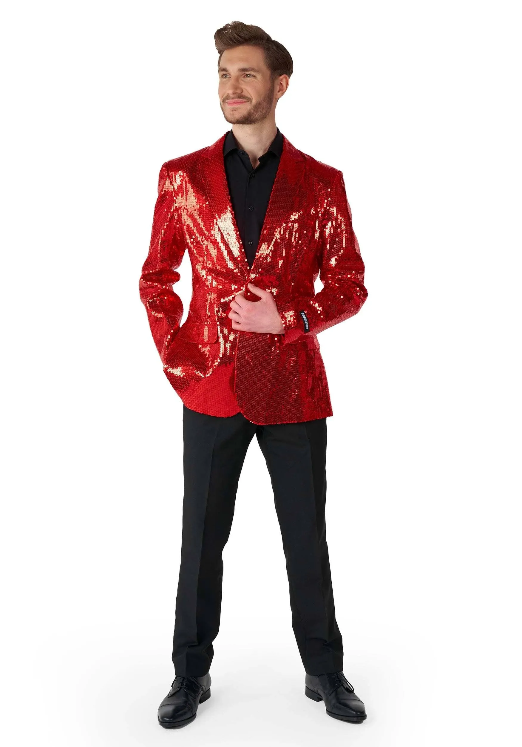 Suitmeister Men's Sequins Red Blazer, Large