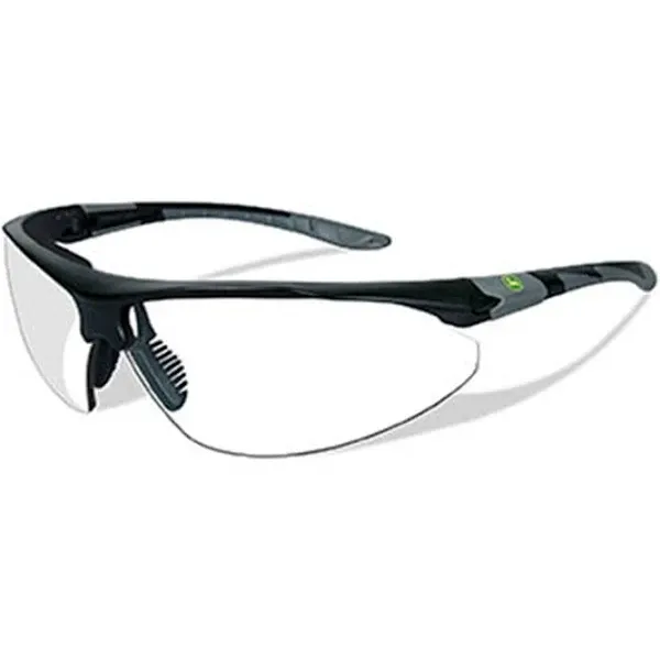 John Deere LP64802 Traction-X Safety Glasses, Clear/Black