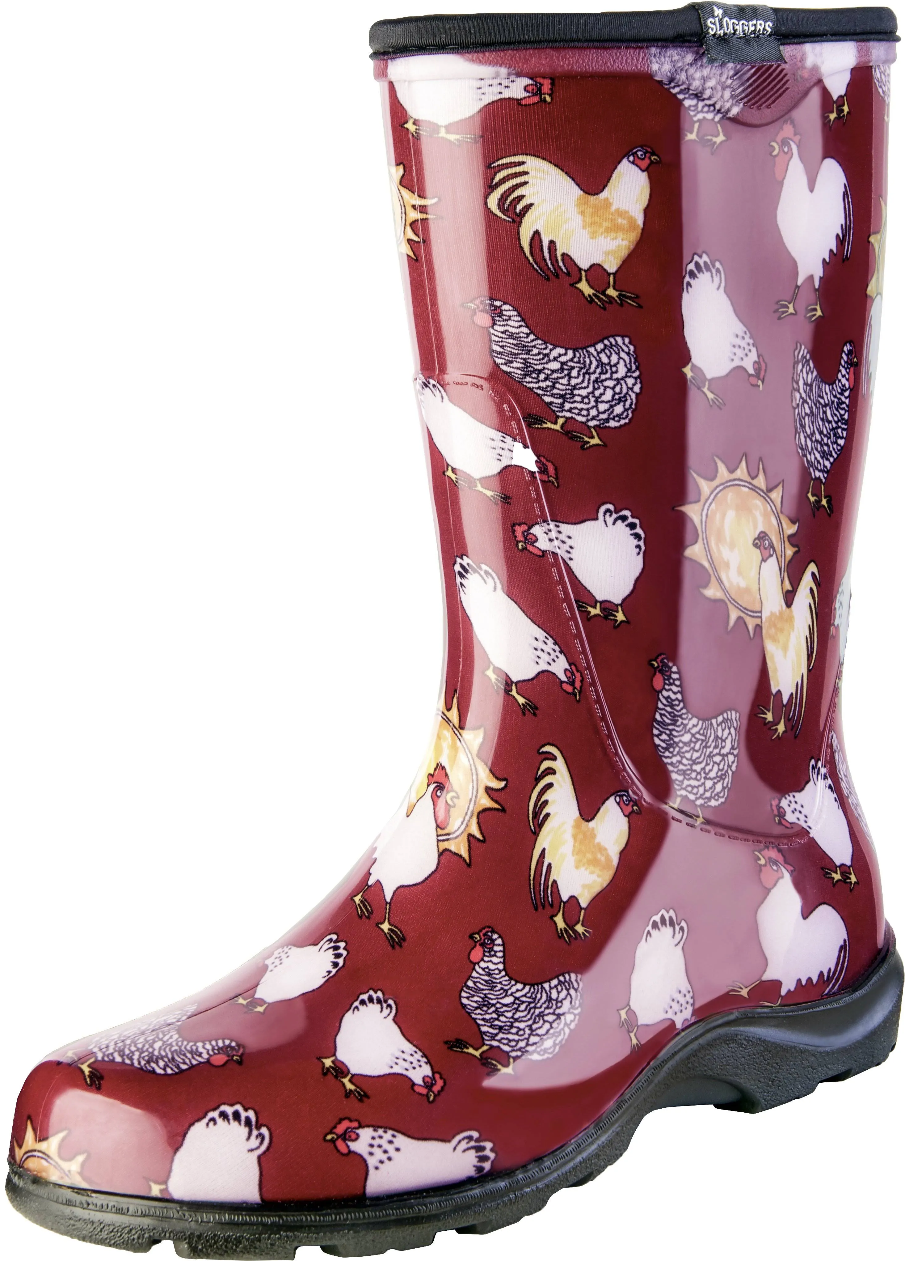 Sloggers Women&s Chicken Print Rain Boot - Red 8