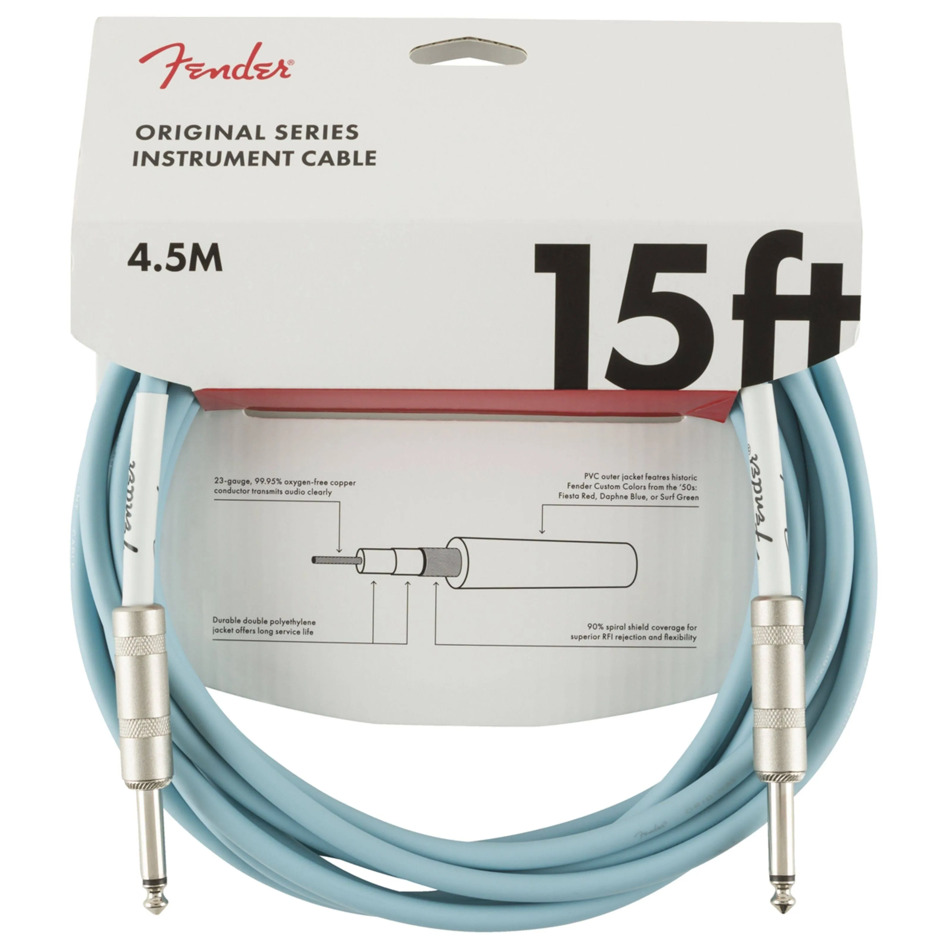 Fender Original Series Instrument Cable, 10', Surf Green