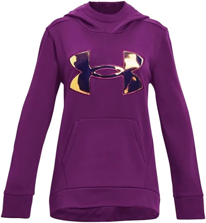 Under Armour Girls' Armour Fleece Iridescent Big Logo Hoodie