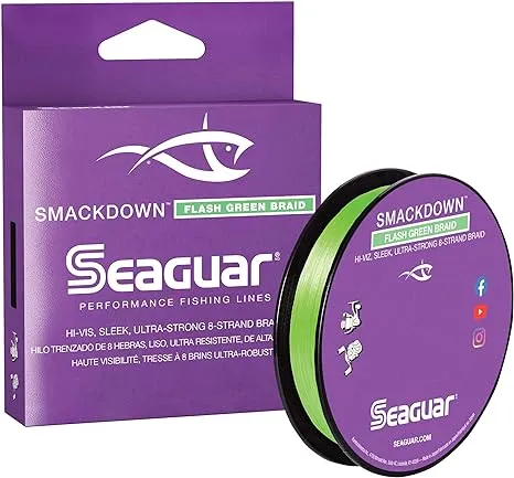 Seaguar, Smackdown Line, 150 Yards, 15 lbs Tested, 006" Diameter, Flash Green, Lb. Test: 15