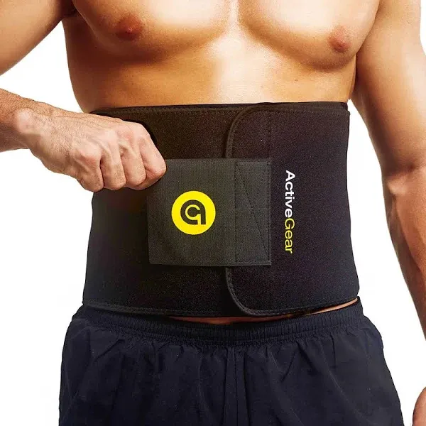 ActiveGear Premium Waist Trimmer & Trainer Belt for Men and Women - Sweat-Enhancing Slimming Wrap for Stomach, Adjustable Fit