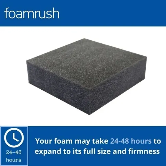 FoamRush 5" x 24" x 24" Charcoal High Density Upholstery Foam Cushion (Upholstery Sheet, Foam Padding, Seat Replacement, Chair Cushion Replacement, Square Foam, Wheelchair Seat Cushion) Made in USA