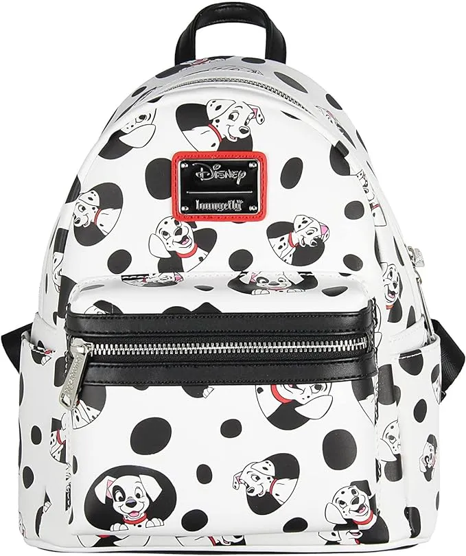 Loungefly Disney 101 Dalmatians Spots and Pups Lucky Penny Patch Allover Print Mini Backpack