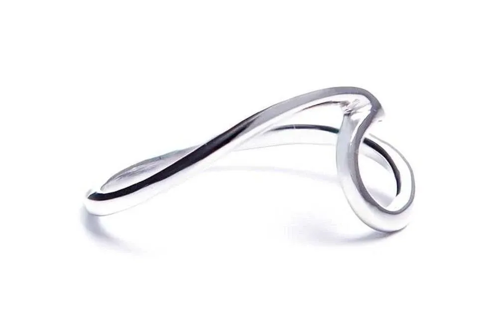 Pura Vida Silver Ocean Wave Ring - .925 Sterling Silver, Summer-Themed Design - Size 9