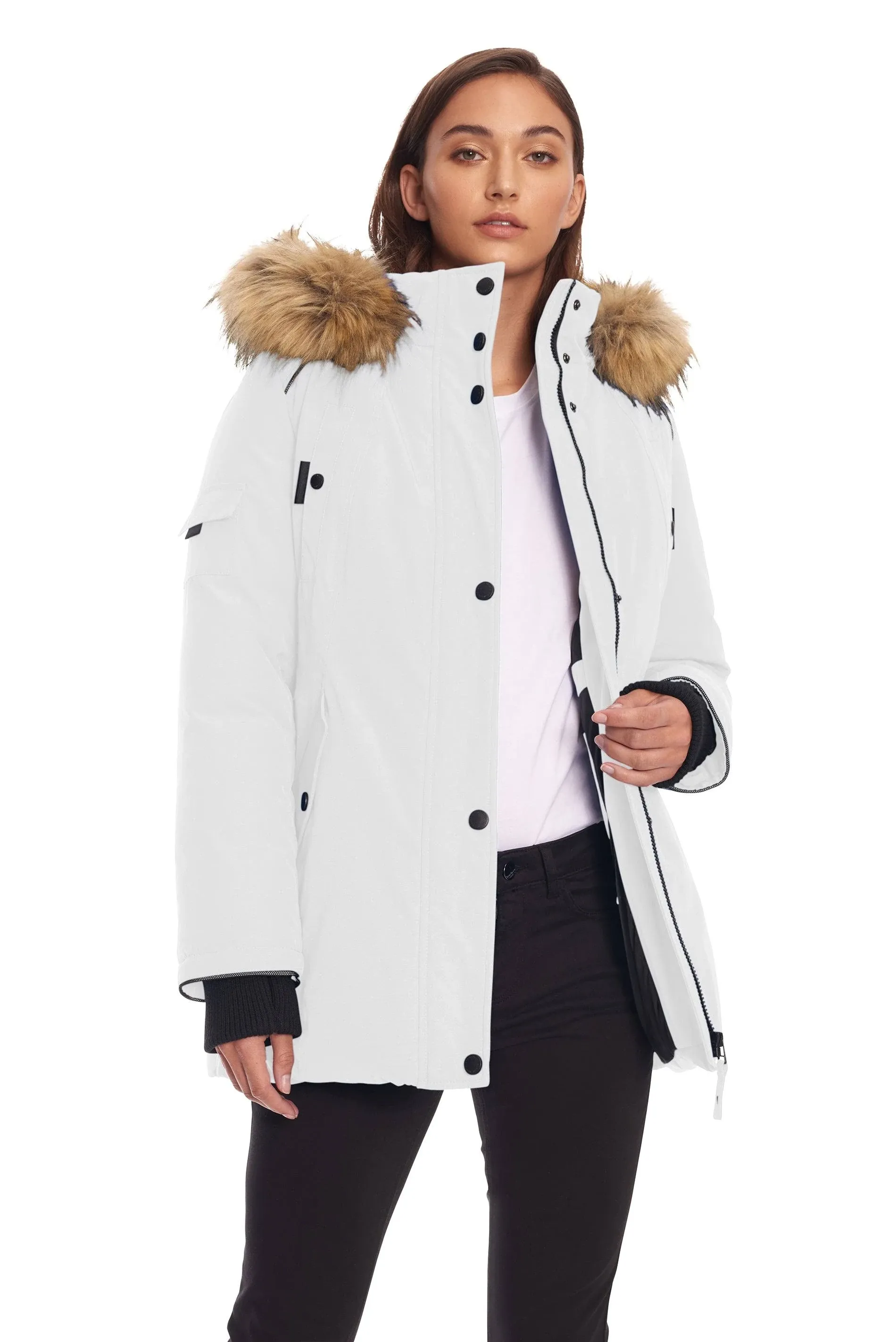 Alpine North Women&apos;s Vegan Down Recycled Parka, White