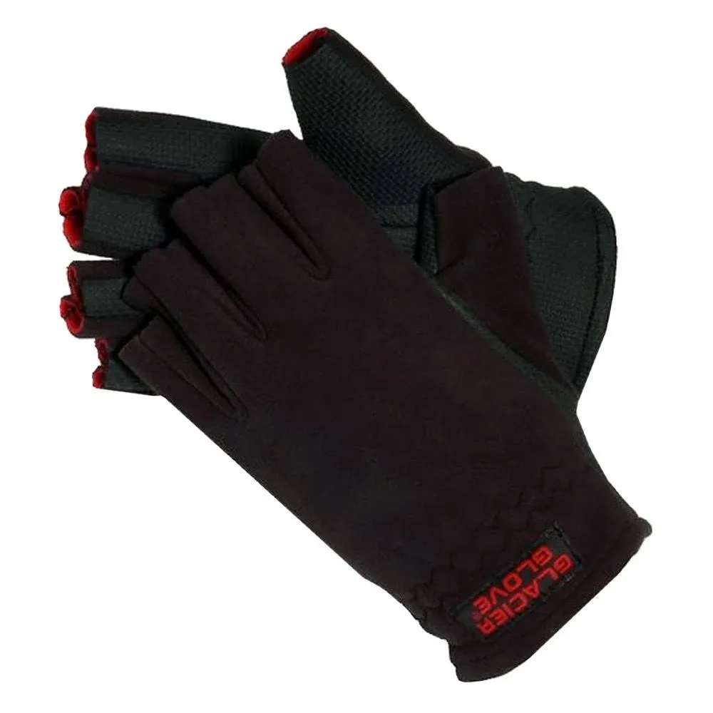 Glacier Gloves Alaska River Fingerless Glove, Black, XL