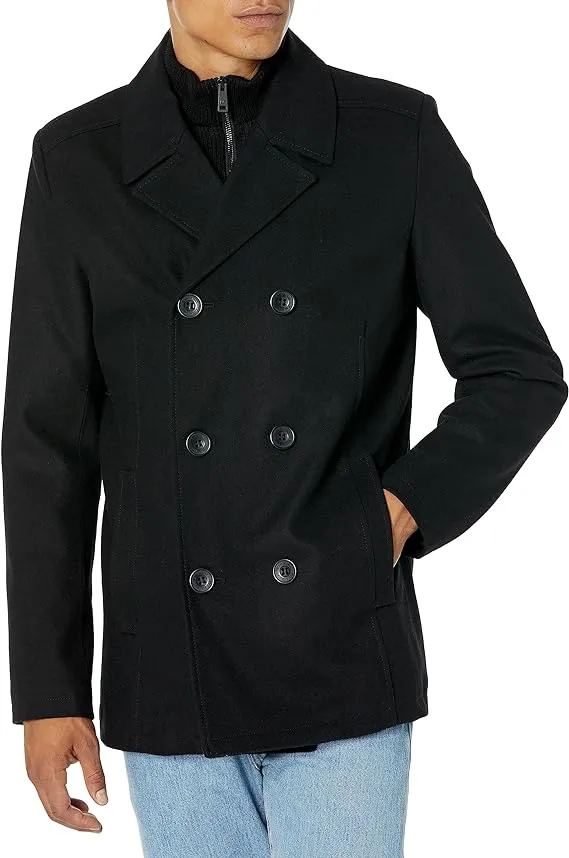 Kenneth Cole Men's Classic Wool-Blend Peacoat