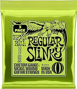 Ernie Ball Regular Slinky Nickel Wound Electric Guitar Strings - 10-46 Gauge