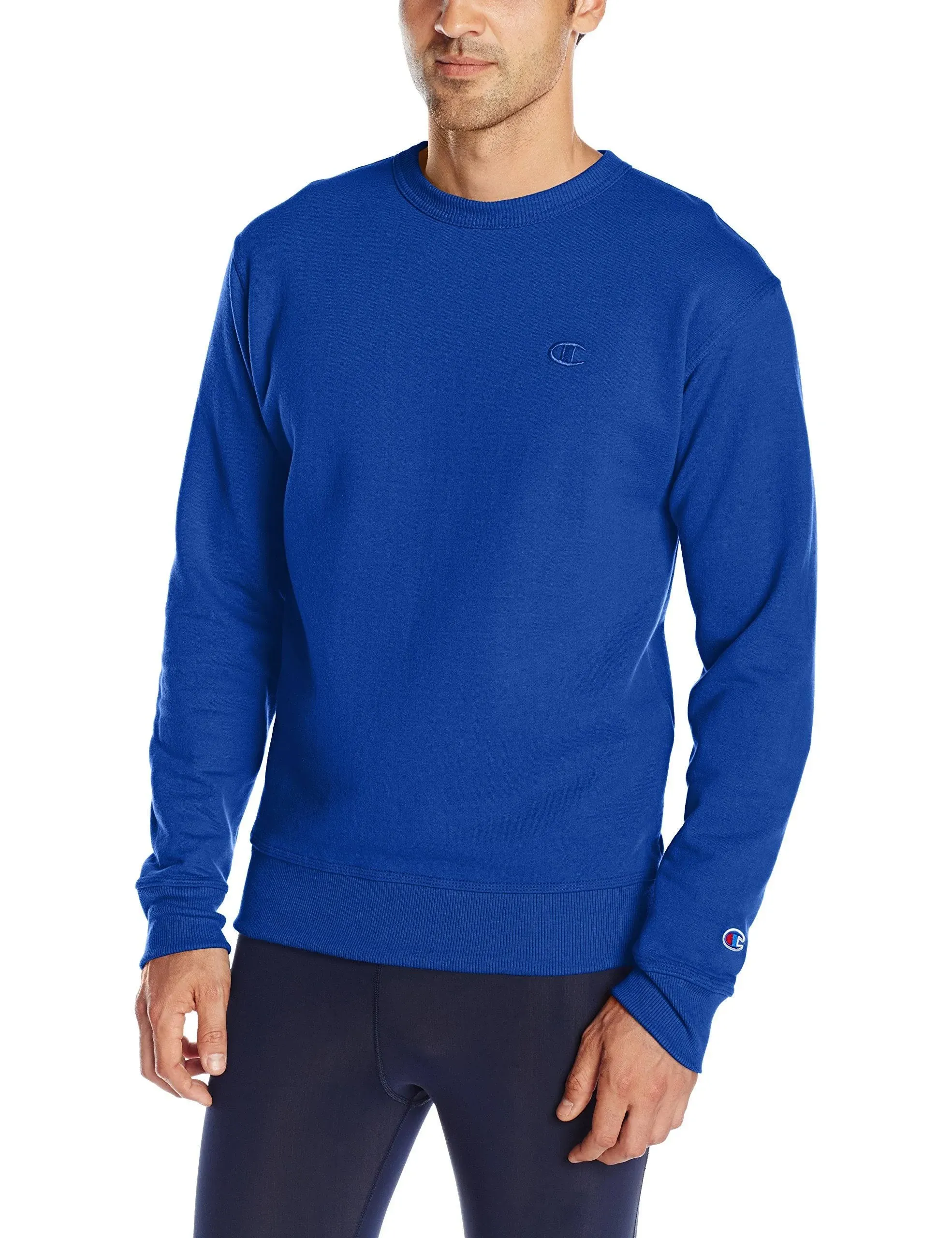 Champion Men's Powerblend Fleece Pullover Crew Surf The Web / S