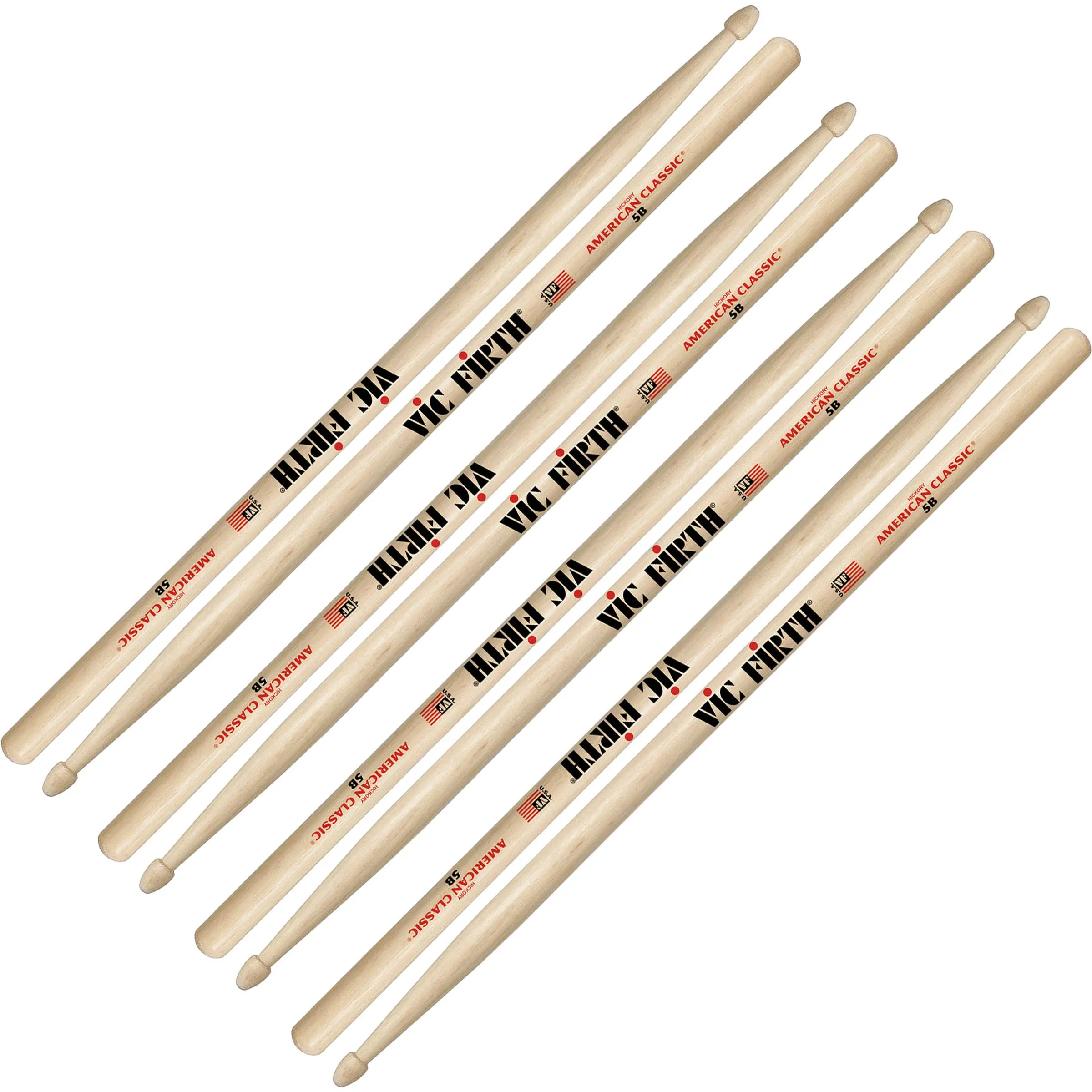 VIC FIRTH DRUM STICKS SET # 5B MATCHED/PAIRED SET NEW