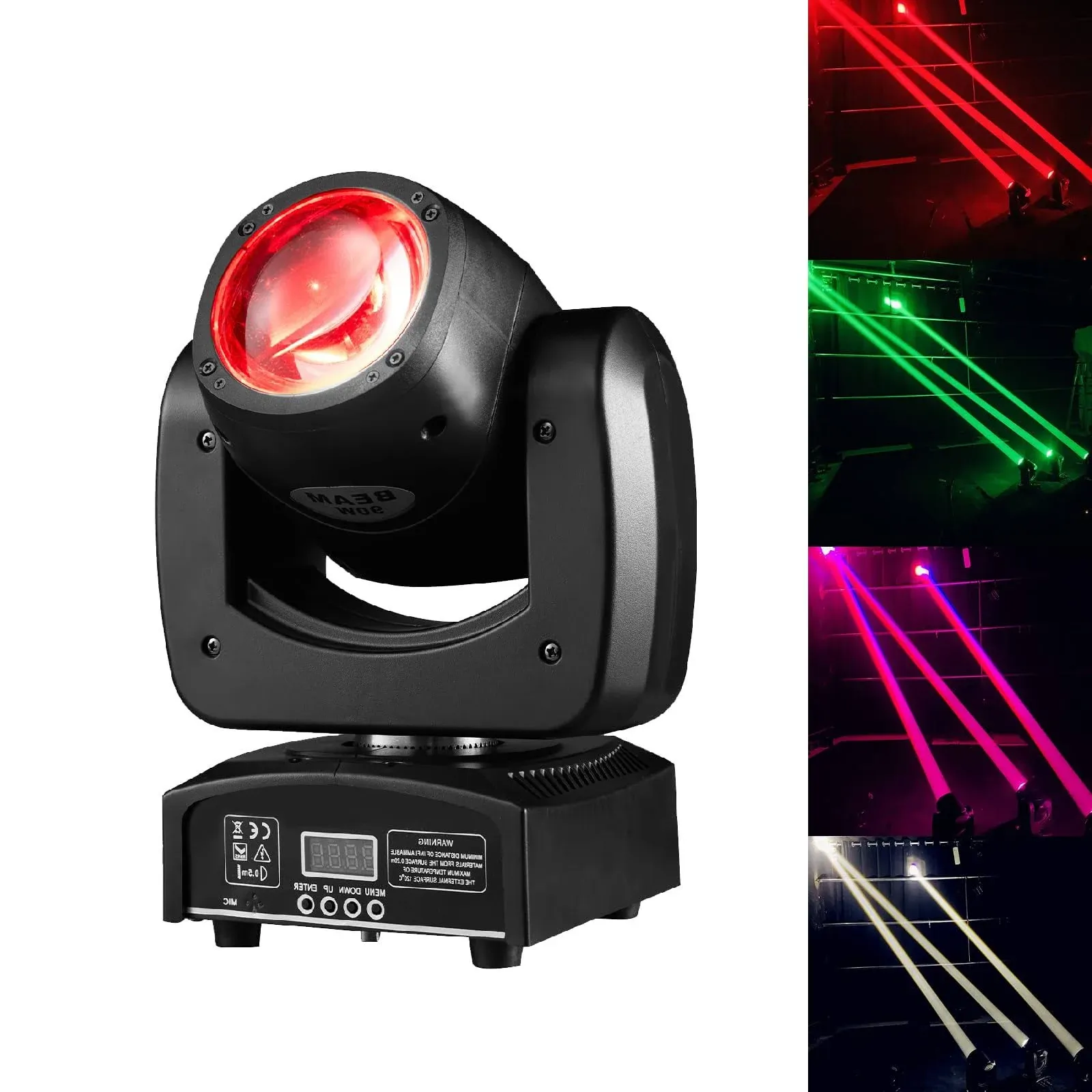 DJXFLI 90W LED Moving Head DJ Lights Mini Beam Stage Lights with Sound Activated ...