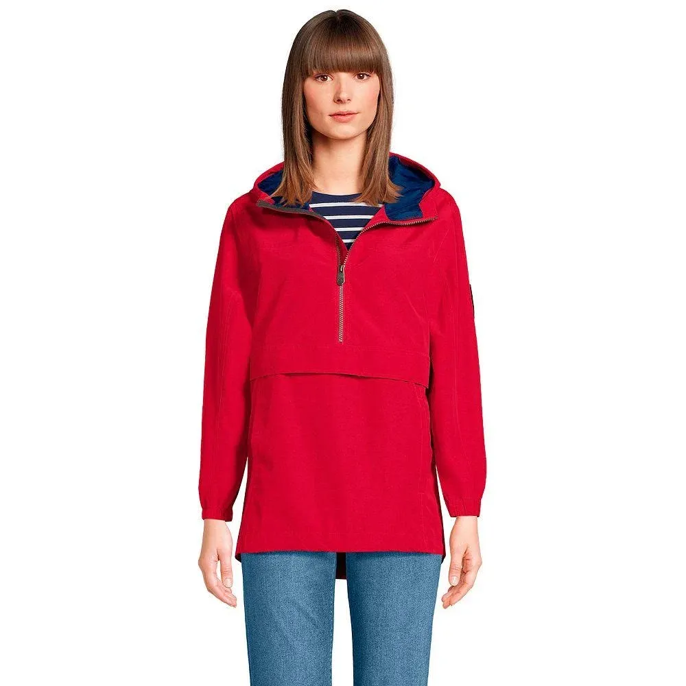 Women's Lands' End Squall Waterproof Anorak Pullover Jacket