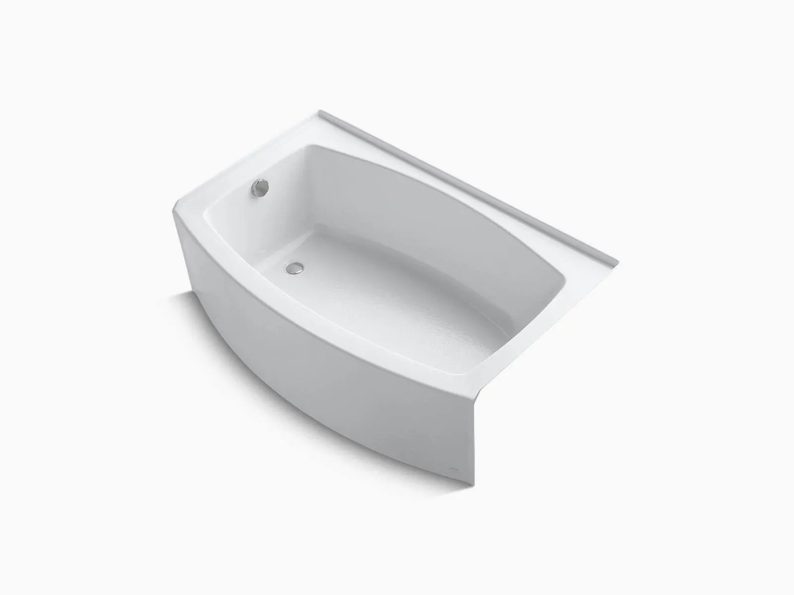 Kohler K-1100-LA-0 Expanse 60" x 32-38" Curved Alcove Bath with Integral Flange ...