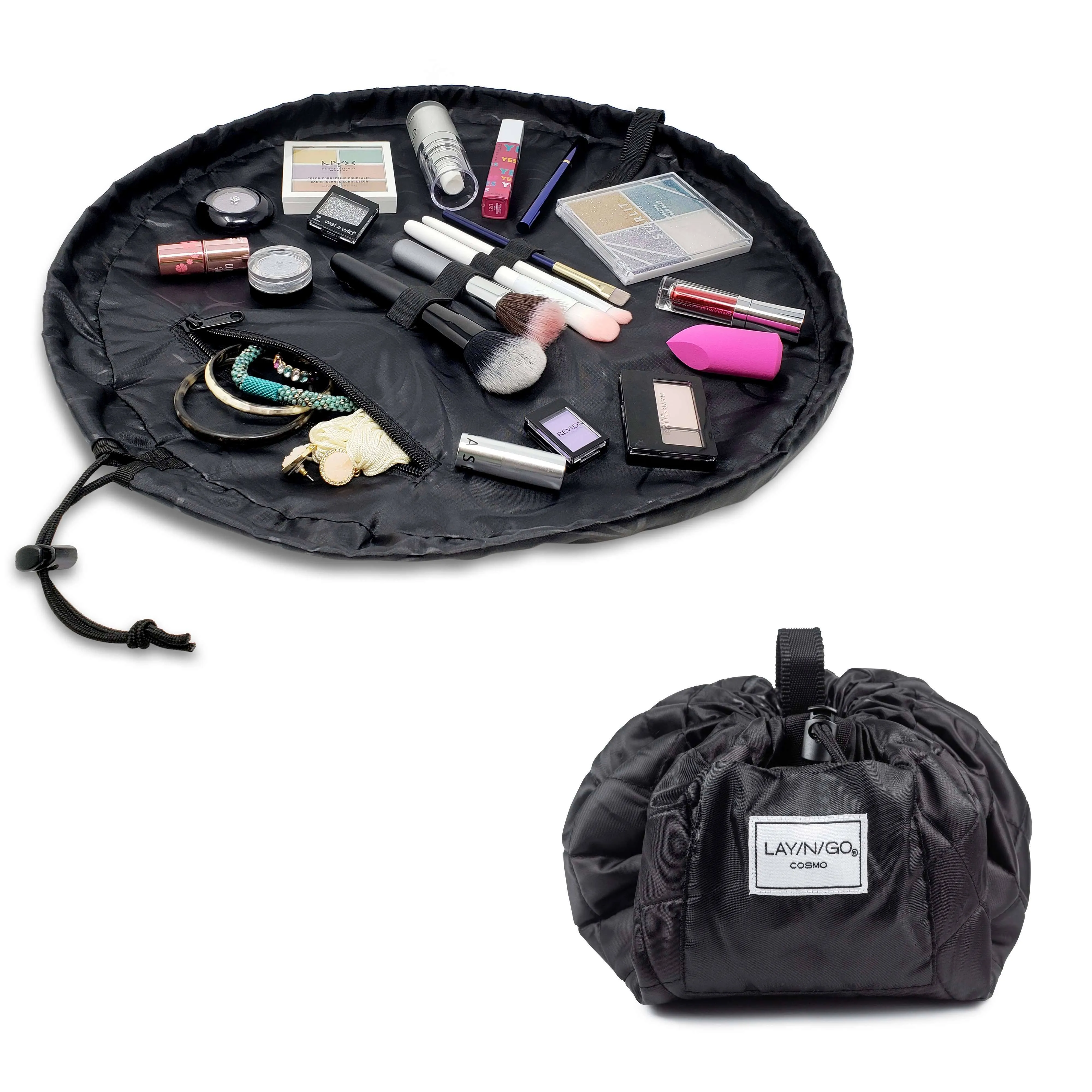 Lay-n-Go Cosmo Drawstring Cosmetic &amp; Makeup Bag Organizer