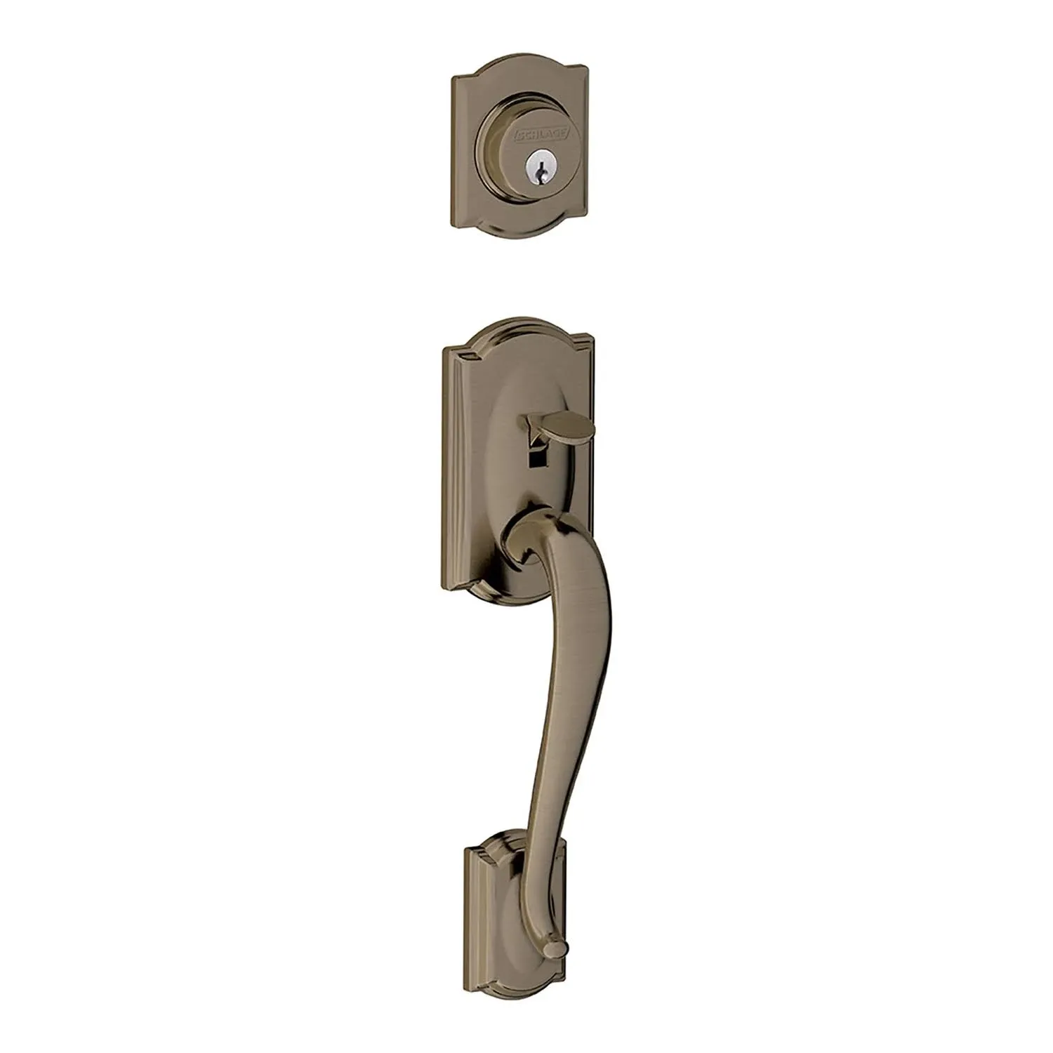 Schlage F58-CAM Camelot Single Cylinder Exterior Entrance - Nickel