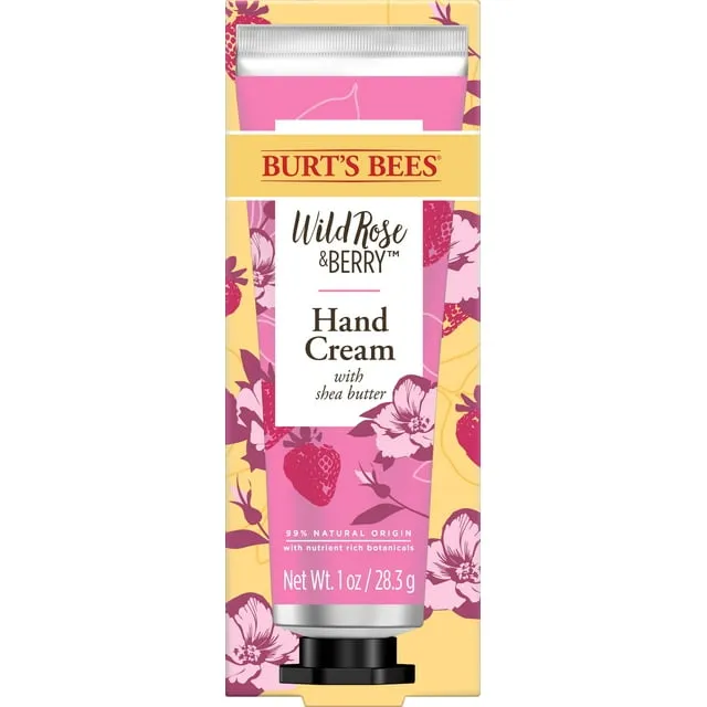 Burt&#x27;s Bees Wild Rose &amp; Berry Hand Cream with Shea Butter 1 oz ea NEW &amp; SEALED