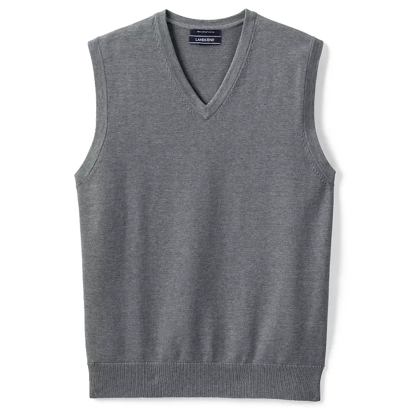 Big & Tall Lands' End Fine-Gauge Supima Cotton Sweater Vest