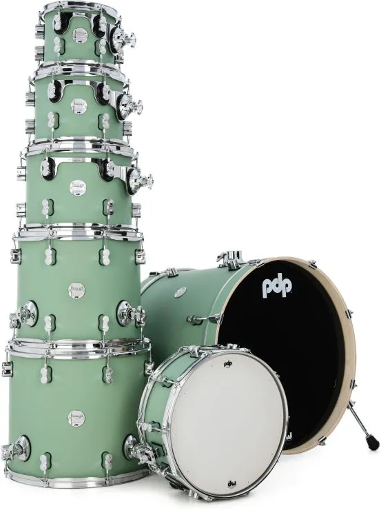 PDP Concept Series 7-Piece Maple 8/10/12/14/16/<wbr/>22/14 Drum Kit - Silver to Black