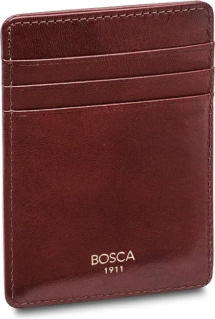 Bosca Old Leather Deluxe Front Pocket Wallet - Dark Brown