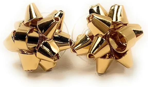 Auth New KATE SPADE New York Bourgeois Bow Studs GOLD Earrings Rare Sold Out