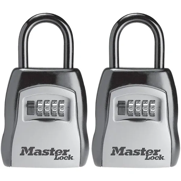 Ящик для ключей Master Lock с кодом, наружный ящик для риелторов, управляющих недвижимостью и арендодателей, идеально подходит для краткосрочной аренды, сейф для ключей вмещает 5 ключей, 2 шт., 5400EC5