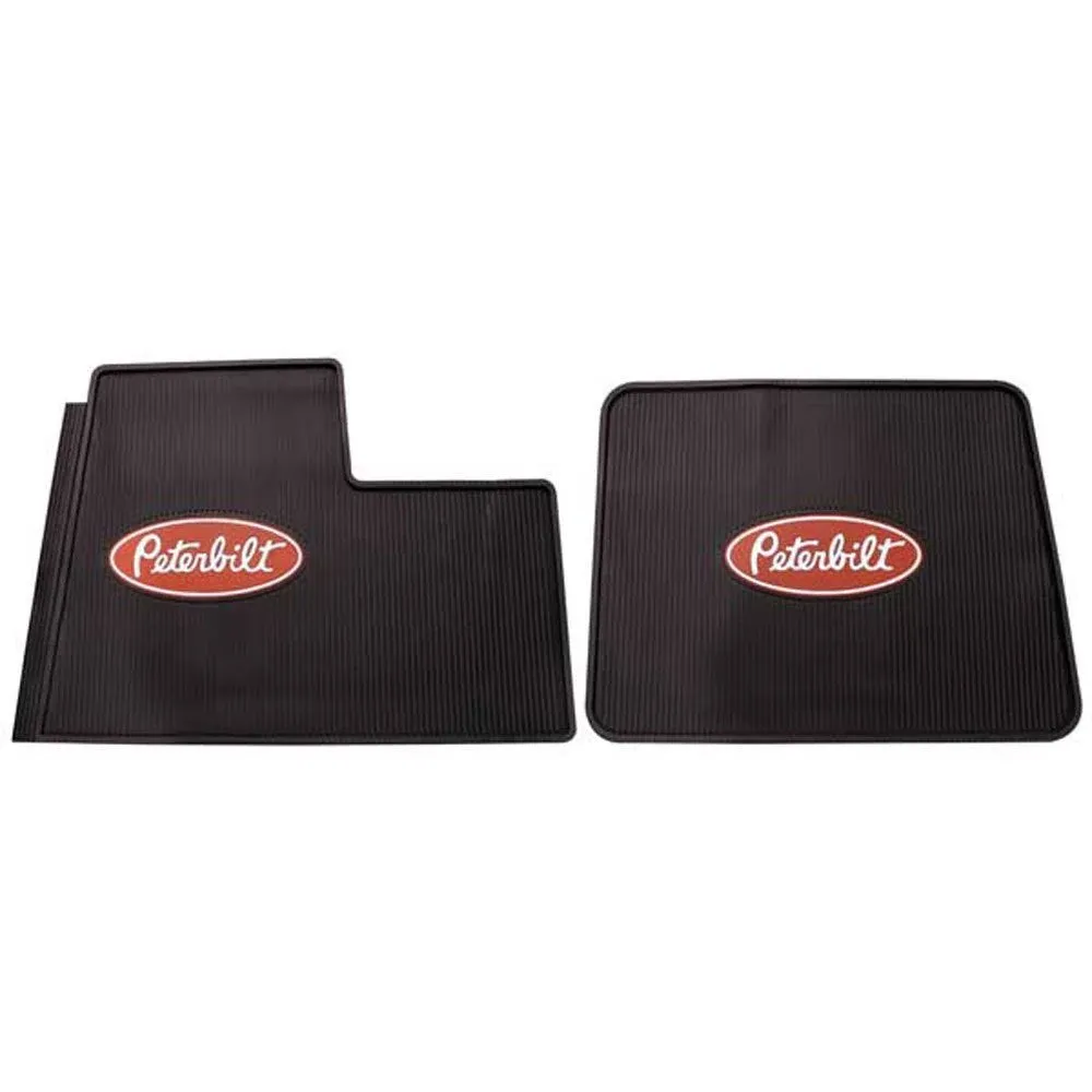 Peterbilt Trucks Logo Rubber Semi Truck Front Set Floor Mats 2005 &amp; Newer-V3555C