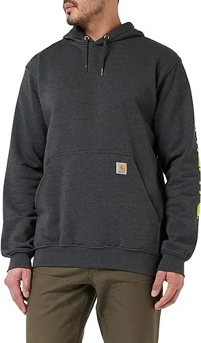 Carhartt Men ' S Midweight Hooded Logo Sweatshirt - Carbon Heather