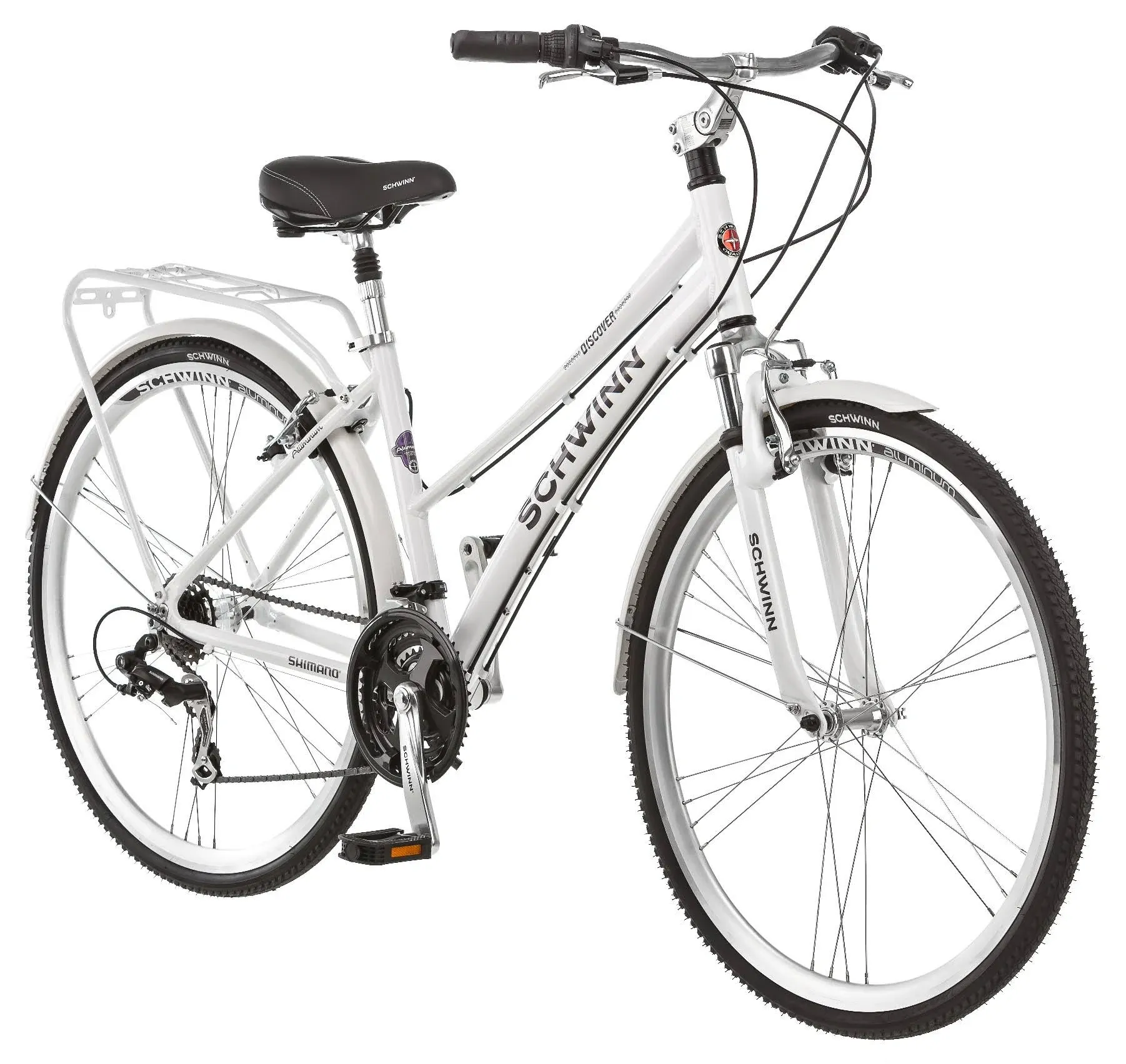 Schwinn Discover 21 Speed Women's Hybrid Bike - White