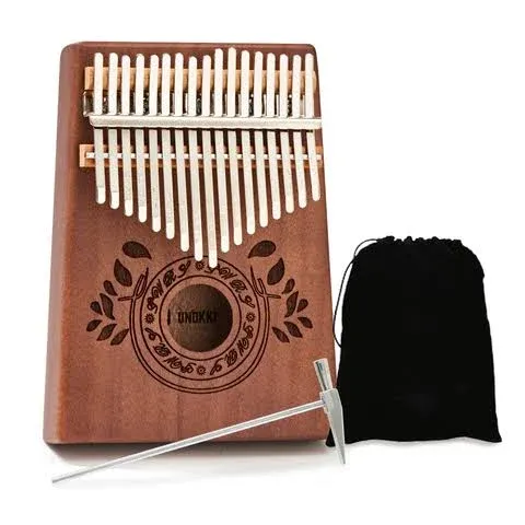 UNOKKI 17 Key Kalimba Thumb Piano | Mahogany Mbira and Ore Steel Tines with T...