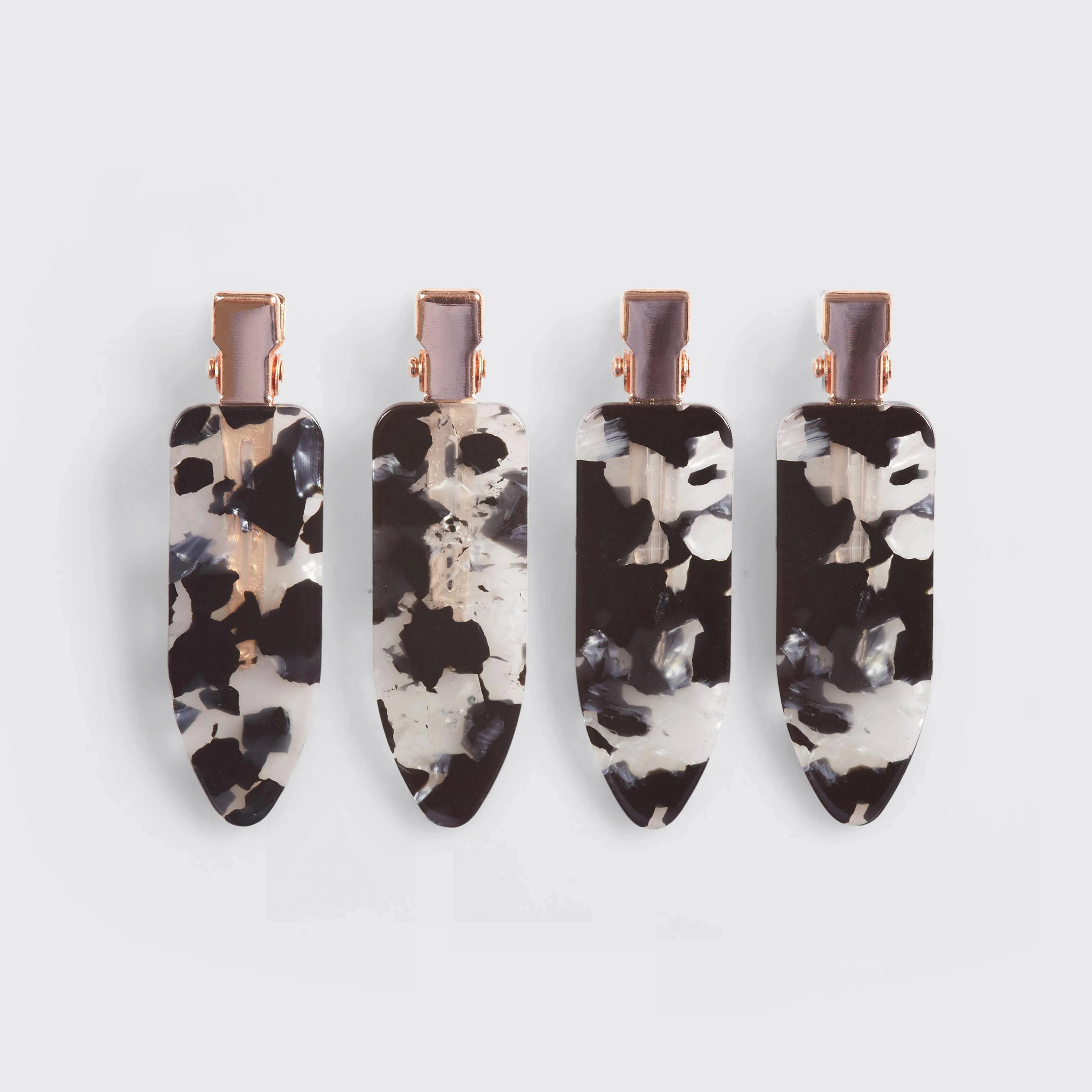 Kitsch Creaseless Clips Set | Black Terrazzo