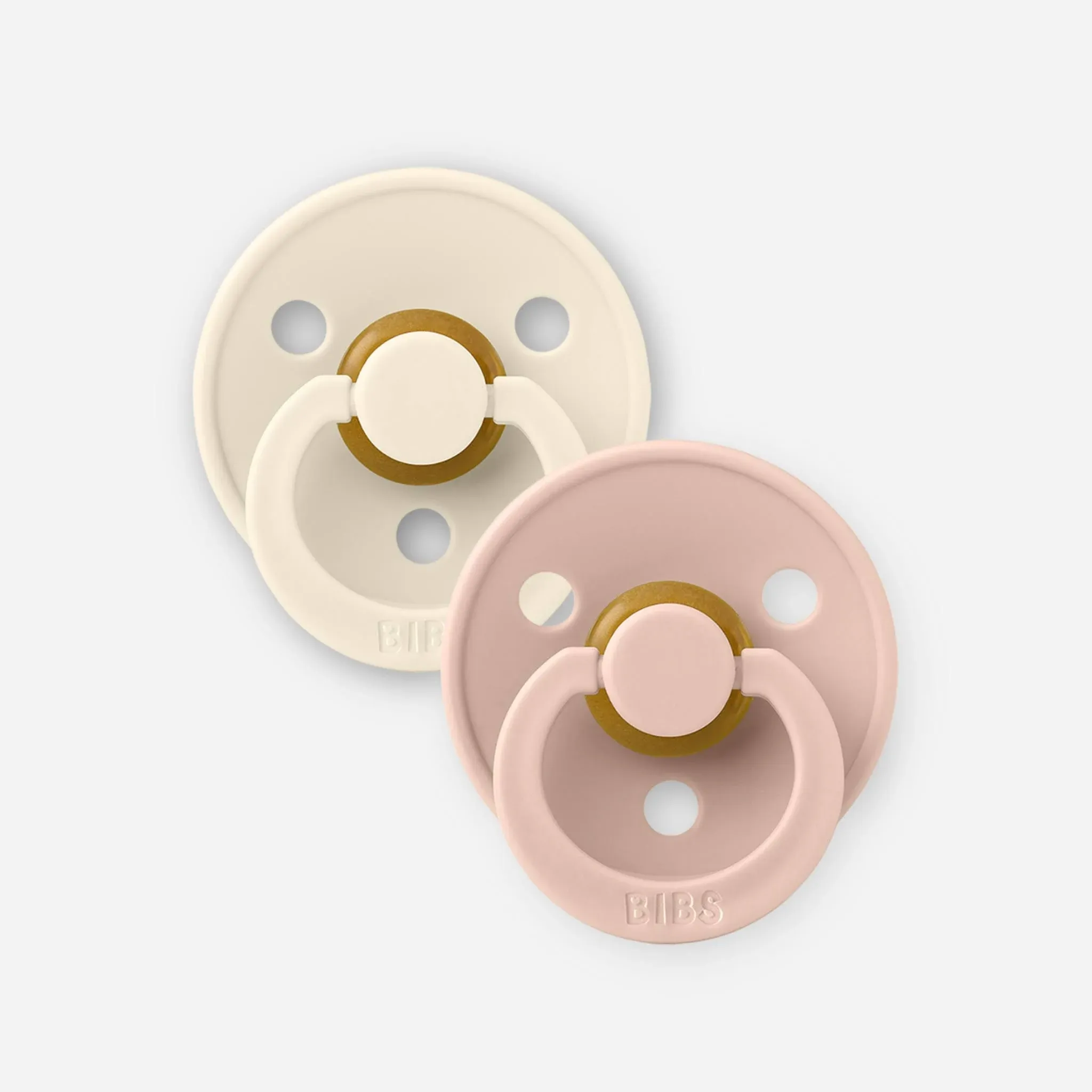 Bibs Pacifier Colour 2 Pack - Size 1 - Blush/Ivory