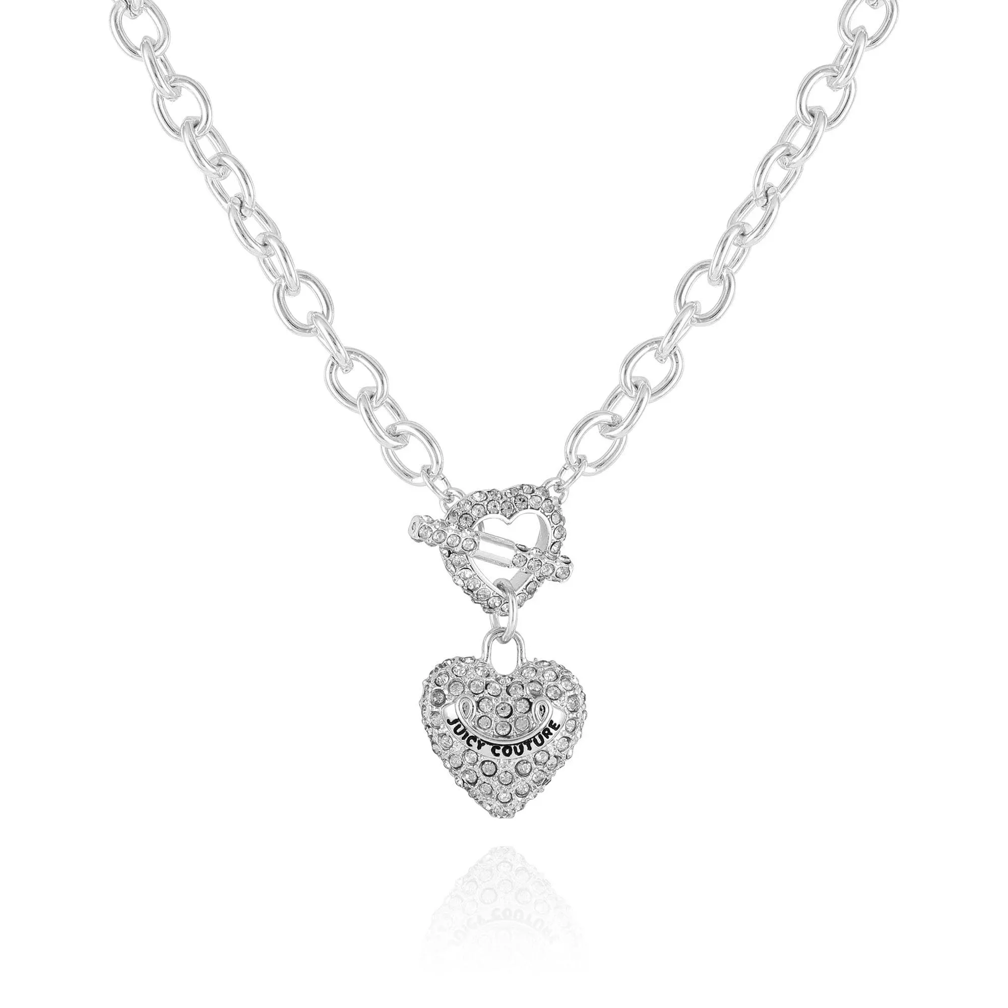 Juicy Couture Silvertone Heart Charm Pendant Necklace for Women