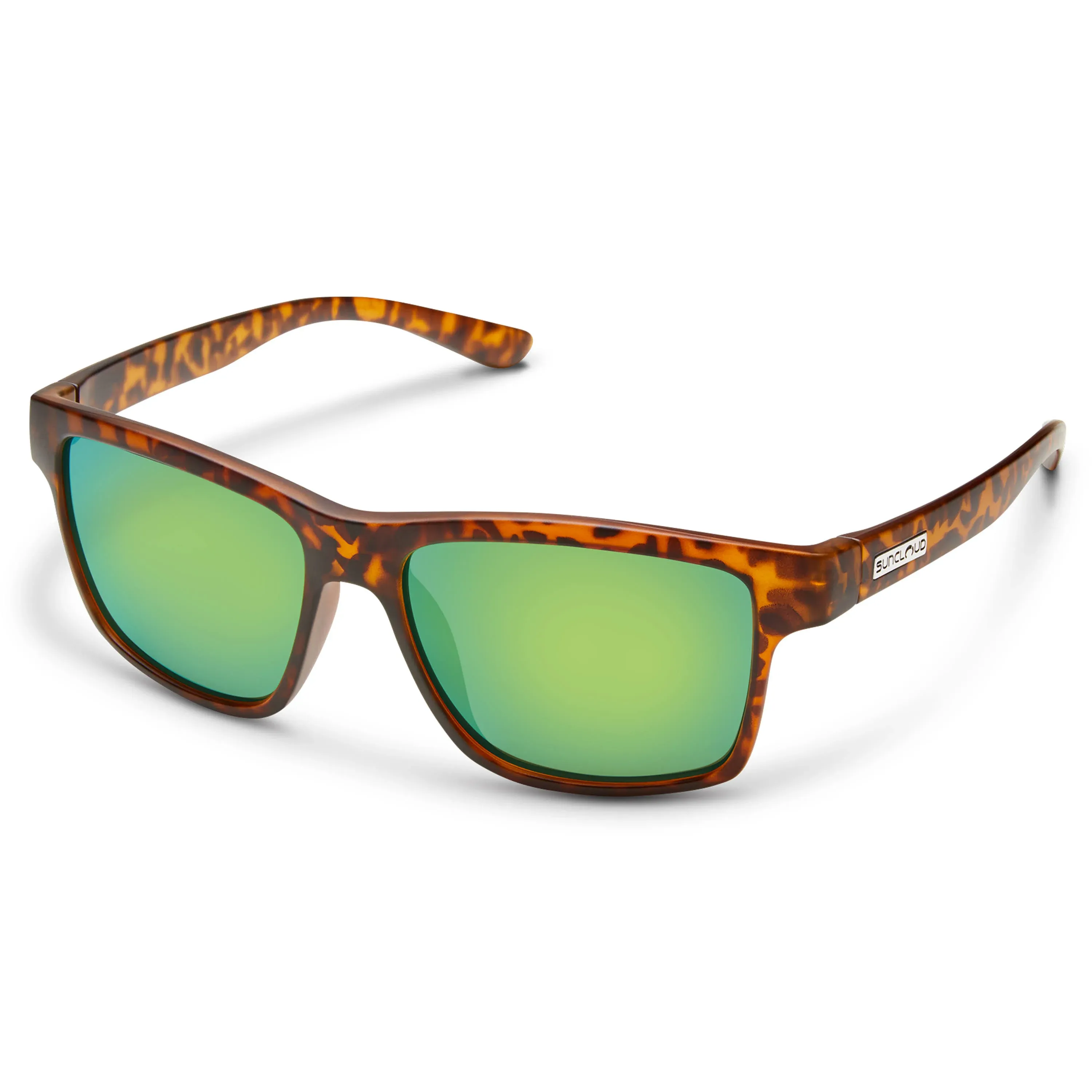 Suncloud A-Team Sunglasses Matte Tortoise / Polarized Green Mirror