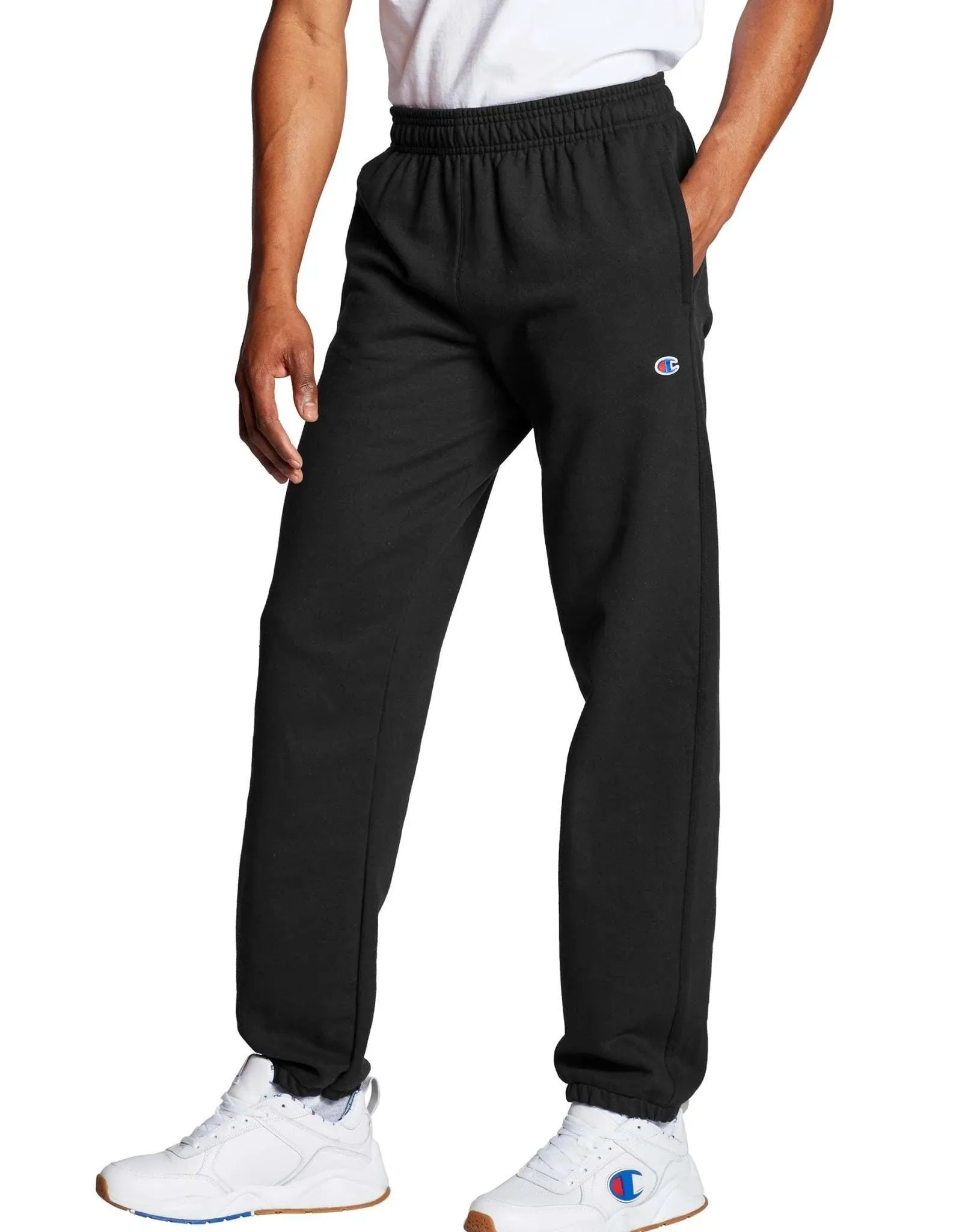 Champion Men's Powerblend Fleece Relaxed Bottom Pants Black