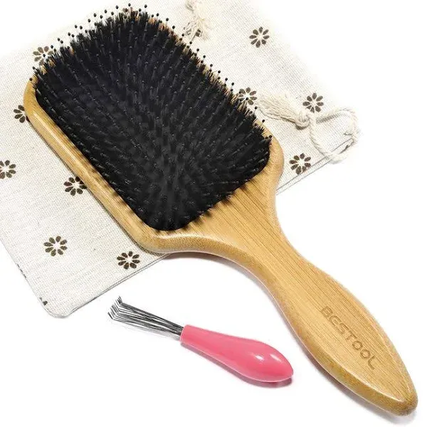 BESTOOL Hair Brush, Boar Bristle Brushes for Women men Kid, &amp;... 