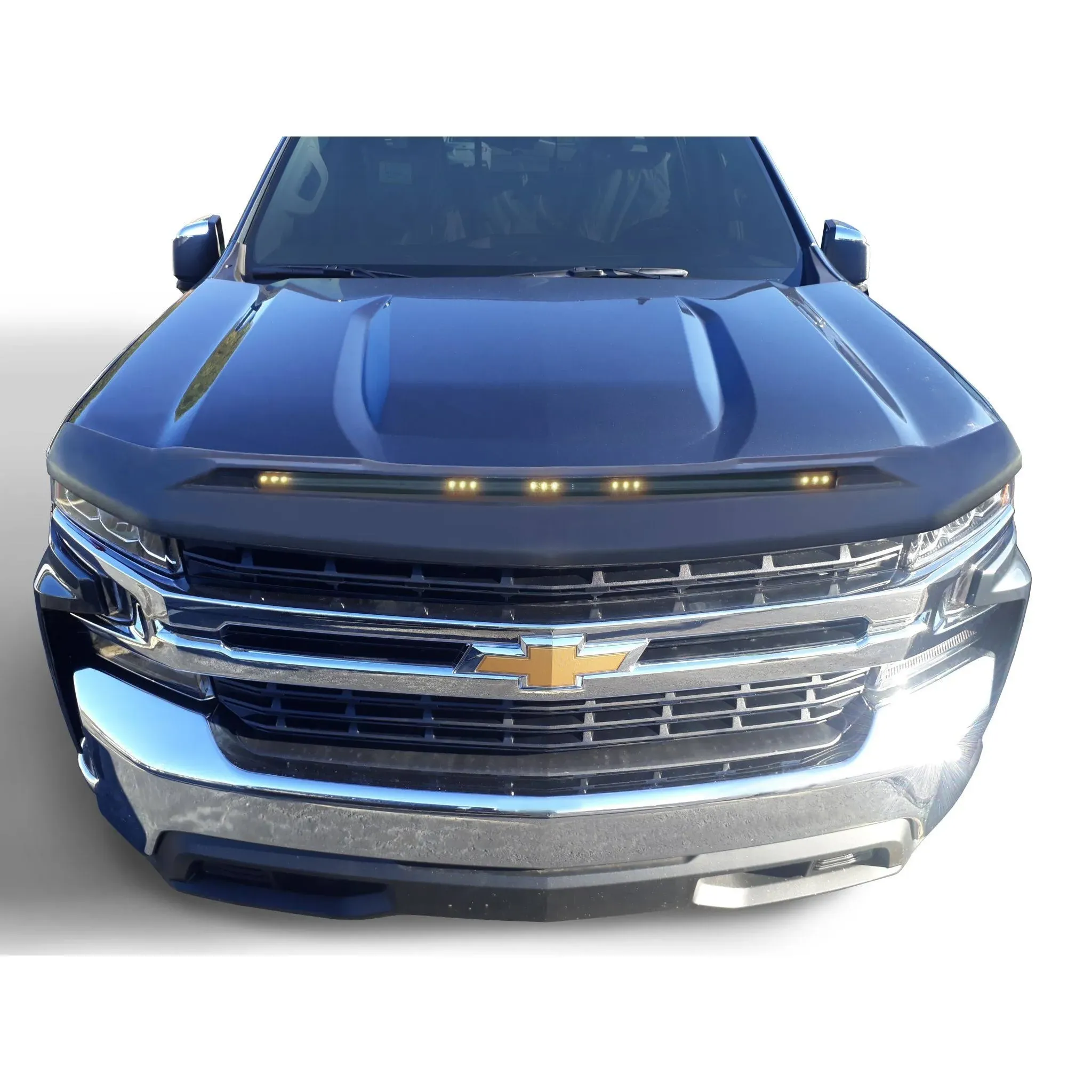 AVS Silverado Aeroskin LightShield Hood Protector; Black Chevy 1500