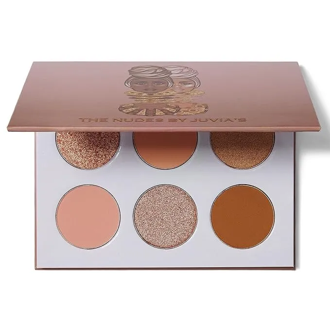 Juvia's Place Palette The Nudes - Neutral Hues, Blush, Sand, & Shimmer, Professional Eye Makeup, Pigmented Palette for Eye Color & Shine, Pressed, Shades of 6