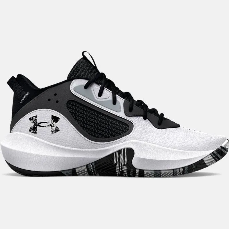 Under Armour Youth Lockdown 6 Basketball Shoes - White, 6