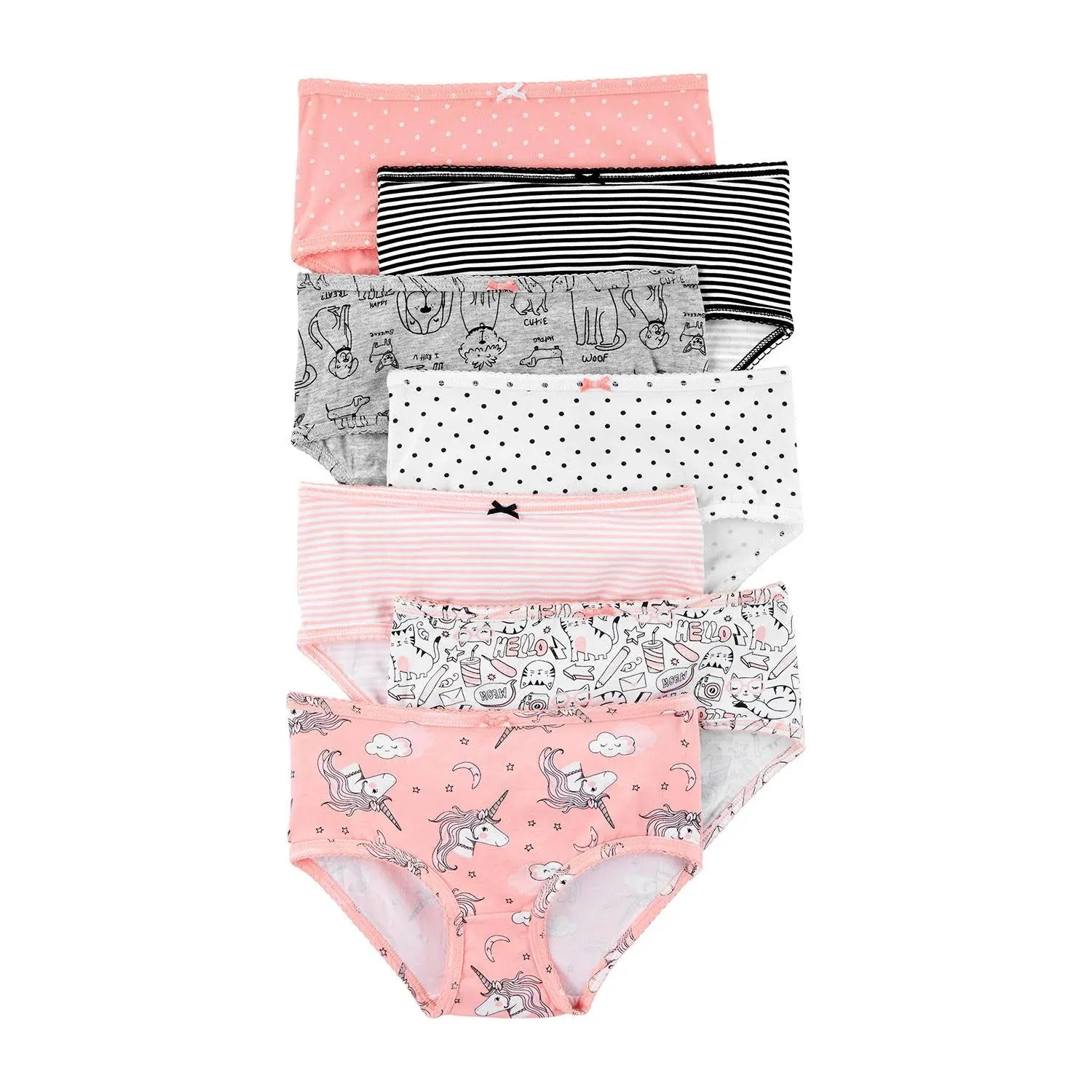 Carter's Toddler Girls 7 Pack Brief Panty, 2-3 , Pink