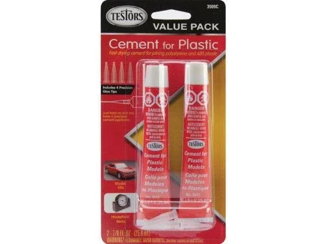 Testors 290278 Classic Tube Model Glue for Styrene and ABS Plastic 2 Pack