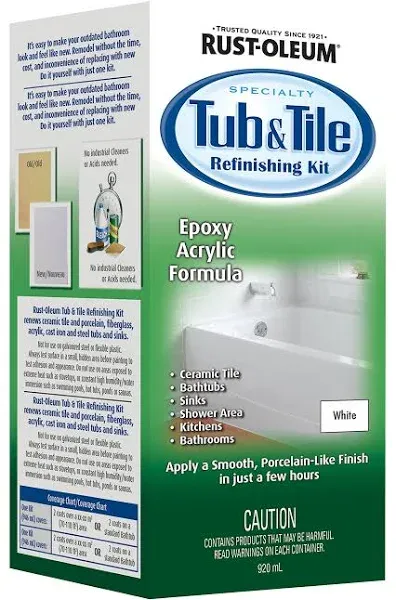 Rust-Oleum Tub & Tile Refinishing Kit White, 920ml | 280603