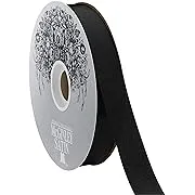 McGinley Mills 7/8" W Acetate Satin Ribbon, Black, 100 Yard Spool