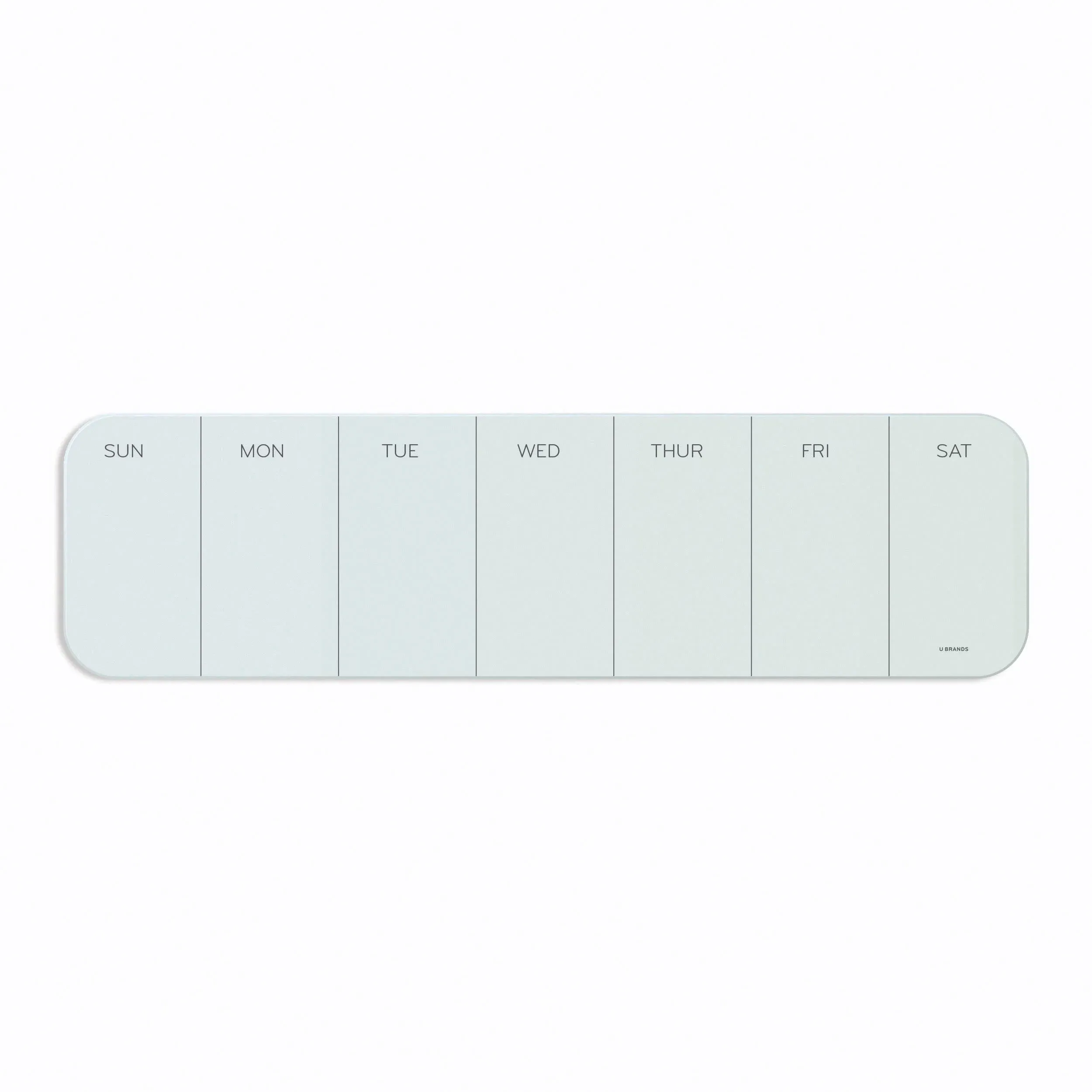 U Brands Magnetic Glass Dry Erase Weekly Calendar Board 5.5" x 20"