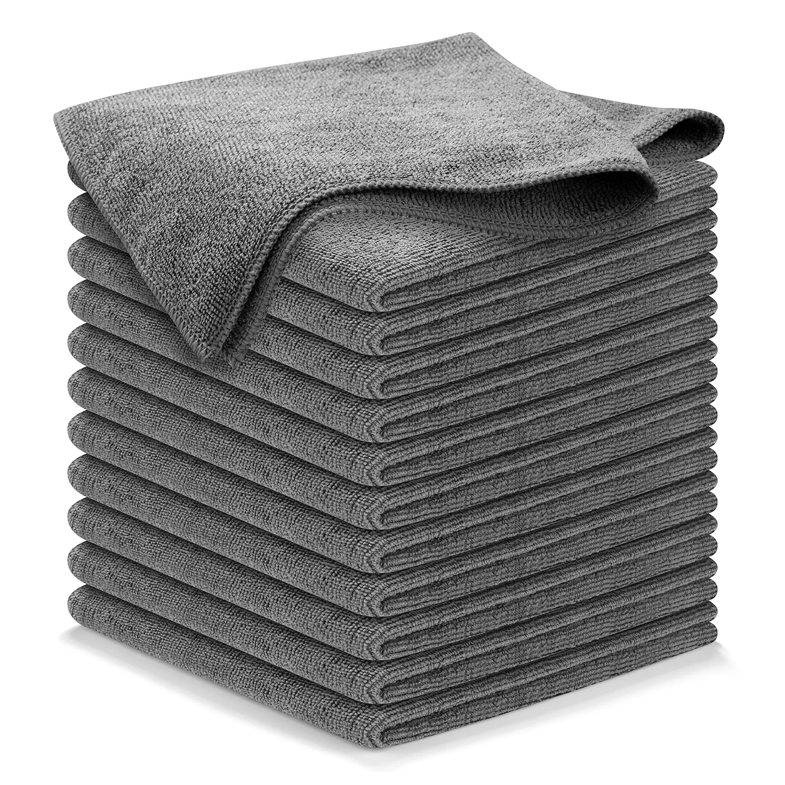 USANOOKS Microfiber Cleaning Cloth Grey - 12 Packs 16&#034;X16&#034; - High Performance 